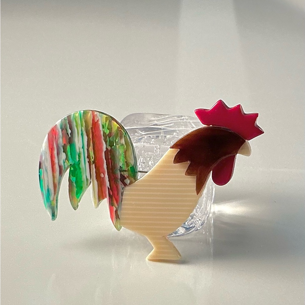 Lea Stein Brooch- Rooster